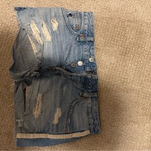 Vici Light Blue Distressed Jean Shorts